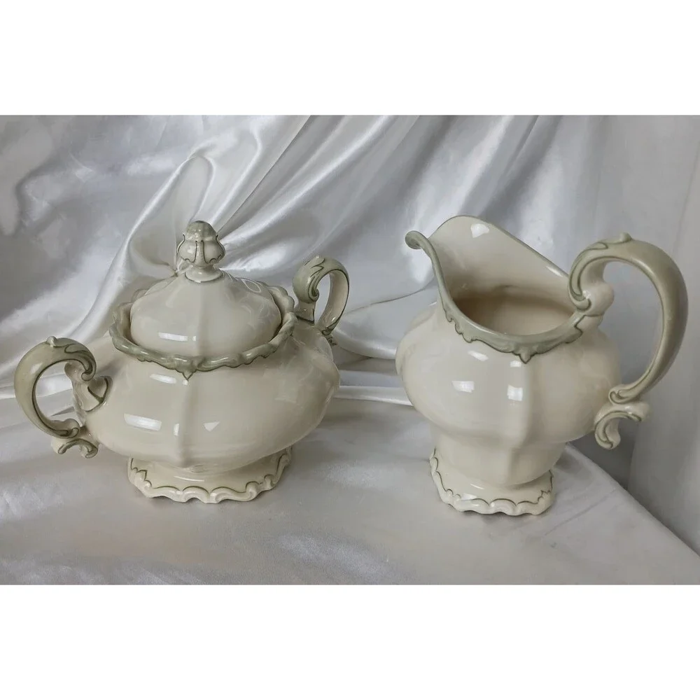 Vintage 1946 Rosenthal Pompadour Germany Coffee Set for 11 w/sugar & creamer
